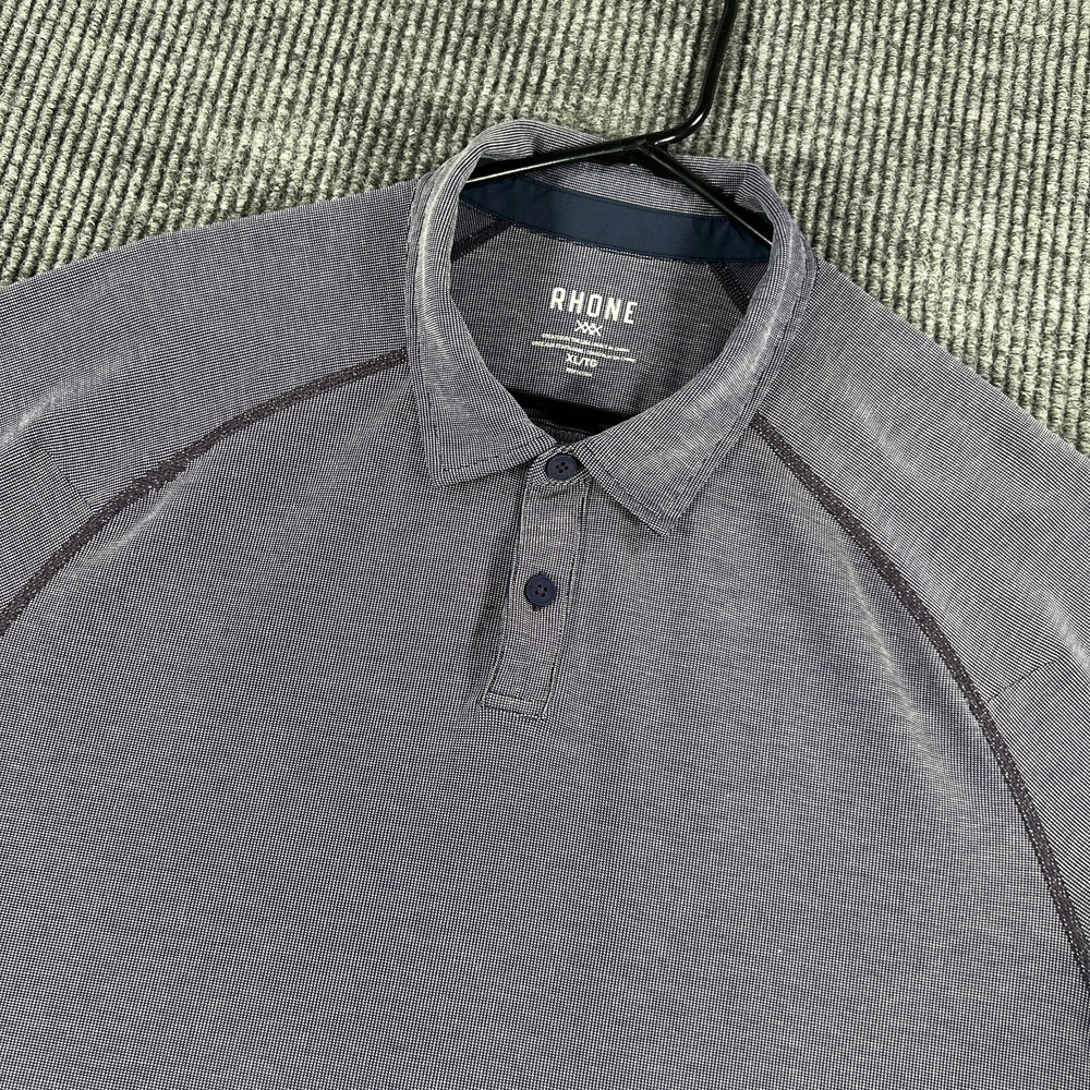 Rhone Polo Shirt Mens XL Extra Large Gray Blue Short Sleeve Casual Outdoor
